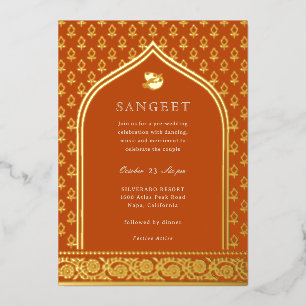 Invitation En Aluminium Marigold Flower Indian Floral Sangeet Gold