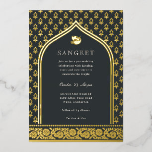 Invitation En Aluminium Marigold Flower Indian Floral Sangeet Gold