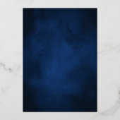 Invitation En Aluminium Marine bleu Blush Floral Mariage Or géométrique (Verso)