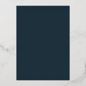 Invitation En Aluminium Marine bleu et or | Simple Mariage d'arc moderne (Verso)