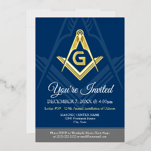 Invitation En Aluminium Marine bleu maçonnerie franc-maçonnerie Real or