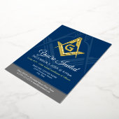 Invitation En Aluminium Marine bleu maçonnerie franc-maçonnerie Real or (Rotation)