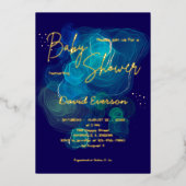 Invitation En Aluminium Marine bleu Vrai or (Recto)