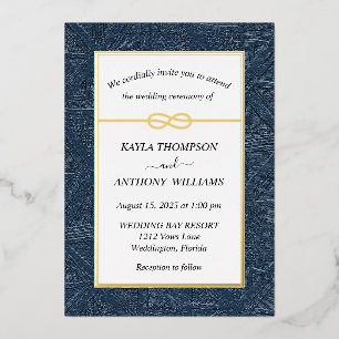 Invitation En Aluminium Marine Bleue Africaine Tribal Tout en un