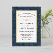 Invitation En Aluminium Marine Bleue Africaine Tribal Tout en un (Debout devant)