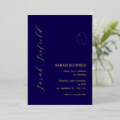 Invitation En Aluminium Marine Blue & Gold Foil 30e anniversaire Invitatio (Debout devant)