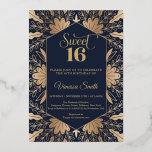 Invitation En Aluminium Marine branchée et véritable feuille d'or feuille<br><div class="desc">Une marine branchée et de vraies invitations au sweet sixteen en feuille d’or Quand il s’agit de votre jour de mariage, il n’y a rien de mal à apporter un peu de bling. Vous pouvez commencer par cela en donnant le ton avec votre suite d'invitation. Une excellente façon d'ajouter un...</div>