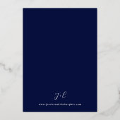 Invitation En Aluminium Marine et or Moderne Calligraphie 3 Mariage (Verso)