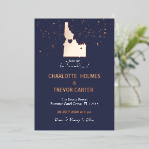 Invitation En Aluminium Marine Idaho State Map Mariage Gold