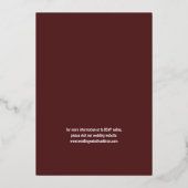 Invitation En Aluminium Maroon Gold Berry Twig 3 Photos Mariage (Verso)