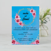 Invitation En Aluminium Maroon rustique Mariage d'hiver Floral Foil Invita (Debout devant)