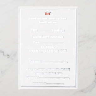 INVITATION EN ALUMINIUM MARQUE BLANCHE VERIFIEE PERSONNALISABLE MODERNE ET