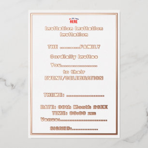 INVITATION EN ALUMINIUM MARQUE BLANCHE VERIFIEE PERSONNALISABLE MODERNE ET