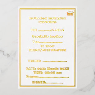 INVITATION EN ALUMINIUM MARQUE BLANCHE VERIFIEE PERSONNALISABLE MODERNE ET