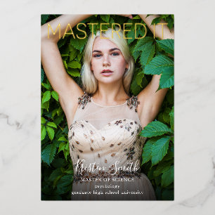 Invitation En Aluminium Masqué It Graduate Gold Photo 