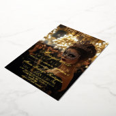 Invitation En Aluminium Masquerade Chic Gold Photo Quinceanera (Rotation)