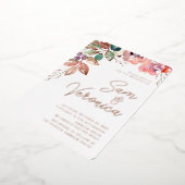 Invitation En Aluminium Mauve romantique Aquarelle Rose or (Rotation)