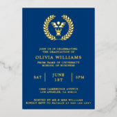 Invitation En Aluminium MBA Business Grad Navy Gold Graduation Party (Recto)