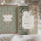 Invitation En Aluminium MEHENDI Ceremony Rose Gold Foil Accents Mariage