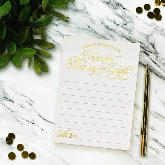 Invitation En Aluminium Mémoire préférée en or blanc du couple