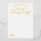 Invitation En Aluminium Mémoire préférée en or blanc du couple (Recto)