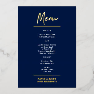 Invitation En Aluminium Menu de fête d'anniversaire avec lettrage moderne