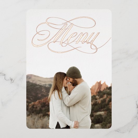 Invitation En Aluminium Menu de l'invitation en feuille d'or véritable ave (Recto)