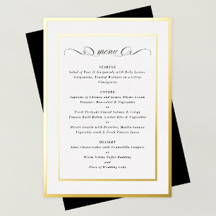 Invitation En Aluminium Menu de mariage élégant avec calligraphie formelle
