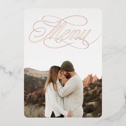 Invitation En Aluminium Menu d'invitation en véritable feuille métallique  (Recto)