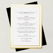 Invitation En Aluminium Menu Mariage de cadre Gold Foil de calligraphie of