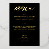 Invitation En Aluminium Menu Mariage de calligraphie noir moderne (Devant)