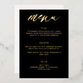 Invitation En Aluminium Menu Mariage de calligraphie noir moderne (Recto/Verso)