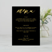 Invitation En Aluminium Menu Mariage de calligraphie noir moderne (Debout devant)
