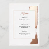 Invitation En Aluminium Menu mariage moderne avec feuille peinte (Recto)