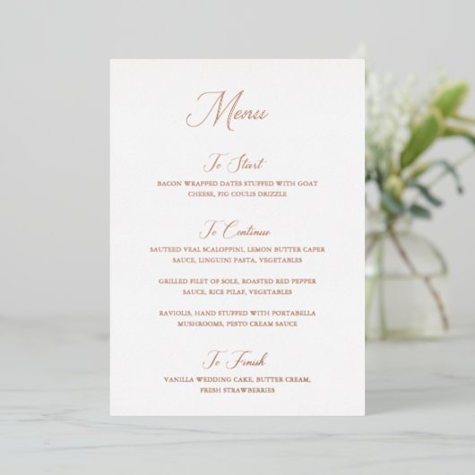 Invitation En Aluminium Menu Mariage moderne Nancy (Debout devant)