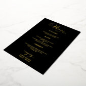 Invitation En Aluminium Menu mariage Simple Elegant Black Gold (Rotation)