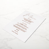 Invitation En Aluminium Menu Moderne Chic en Feuille et Blanc (Rotation)