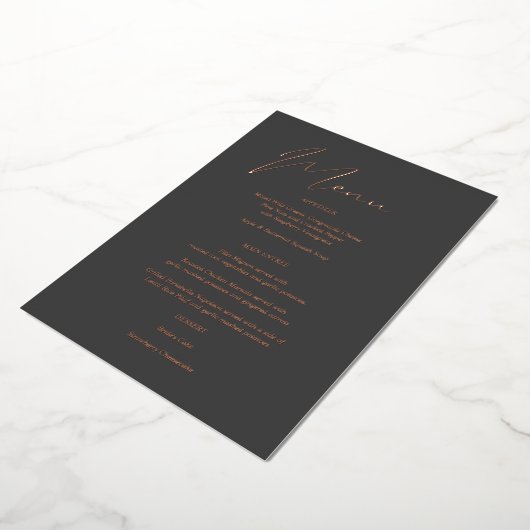 Invitation En Aluminium Menu Moderne Chic Foil Grey (Rotation)