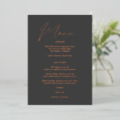 Invitation En Aluminium Menu Moderne Chic Foil Grey (Debout devant)