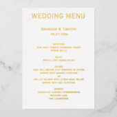 Invitation En Aluminium Menu Real Gold Foil Gay Mariage (Recto)