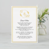 Invitation En Aluminium Menu Simple Elegant Modern Gold Foil Diner Menu (Debout devant)
