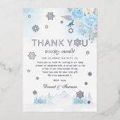 Invitation En Aluminium Merci de Baby shower d'hiver Boho Silver Snowflake (Recto)