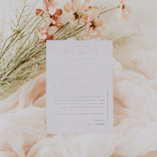 Invitation En Aluminium Merci de Baby shower minimaliste moderne
