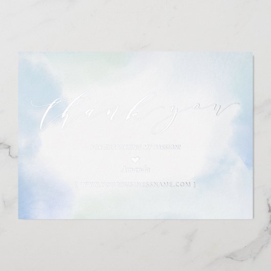 Invitation En Aluminium Merci du logo Silver Business (Recto)