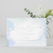 Invitation En Aluminium Merci du logo Silver Business (Debout devant)