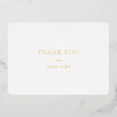 Invitation En Aluminium "Merci" Gold Foil, Minimal, Luxe, Mariage, (Recto)