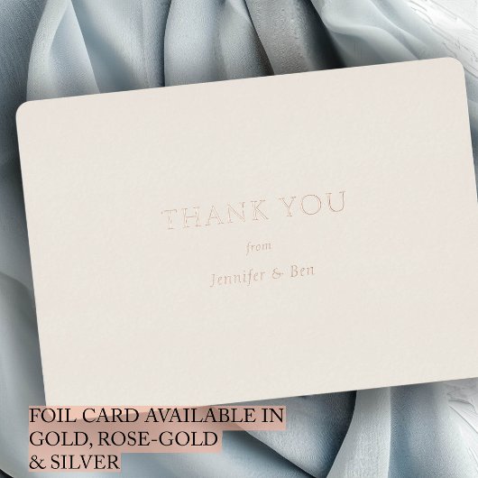 Invitation En Aluminium "Merci" Gold Foil, Minimal, Luxe, Mariage,