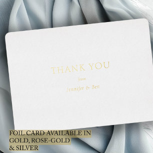 Invitation En Aluminium "Merci" Gold Foil, Minimal, Luxe, Mariage,