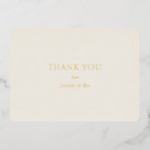 Invitation En Aluminium "Merci" Gold Foil, Minimal, Luxe, Mariage, (Recto)