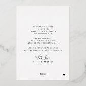 Invitation En Aluminium Merci mariage 4 photo or typographie moderne (Verso)